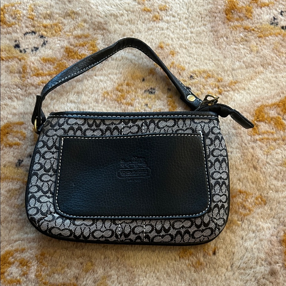 Coach Black and Gray Wristlet